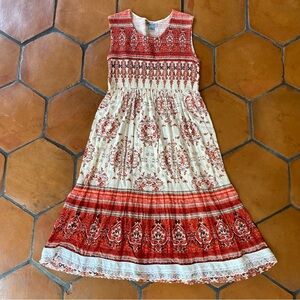 Marisol Vintage Smocked Maxi Dress Lace Prairie Cottagecore Festival Sz Medium M